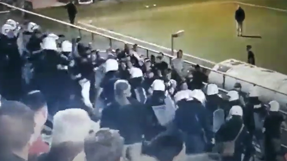 Βίντεο: Επεισόδια μετά το τέλος του αγώνα Άρης Πατρών – Παναιγιάλειος, πέντε συλλήψεις