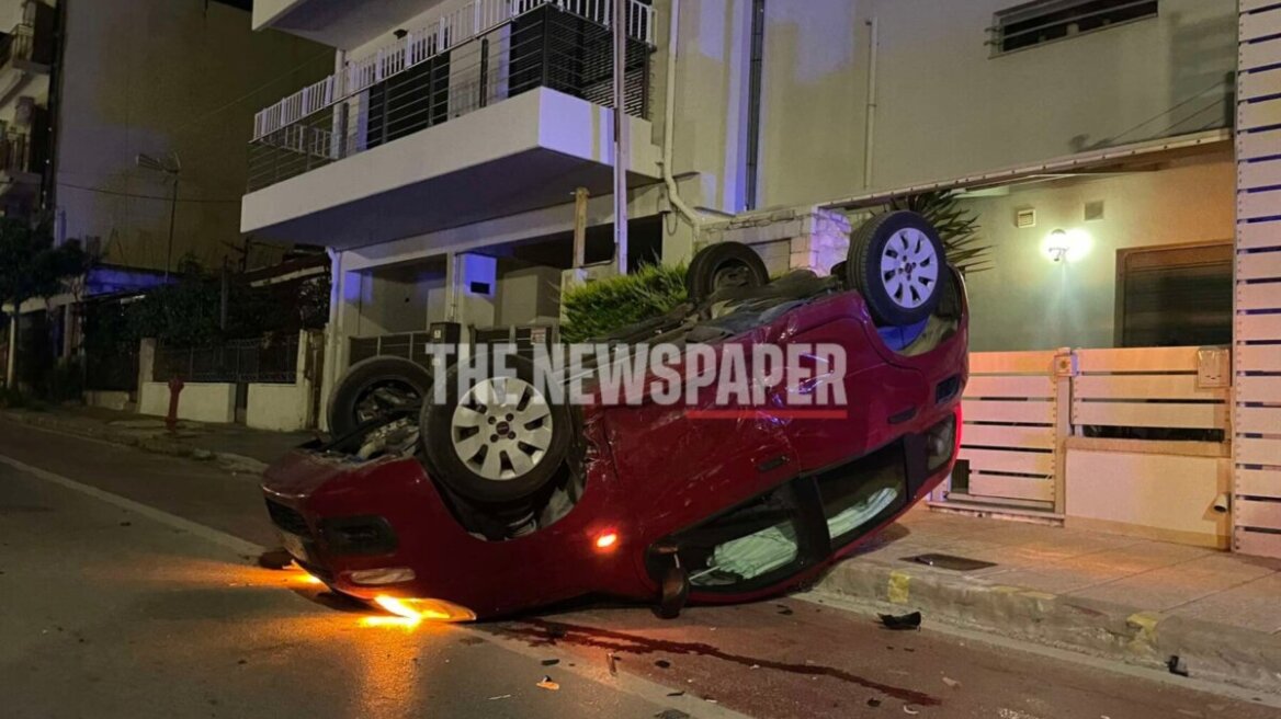 Τροχαίο στη Νέα Ιωνία Βόλου: Ανατροπή ΙΧ μετά από σφοδρή σύγκρουση