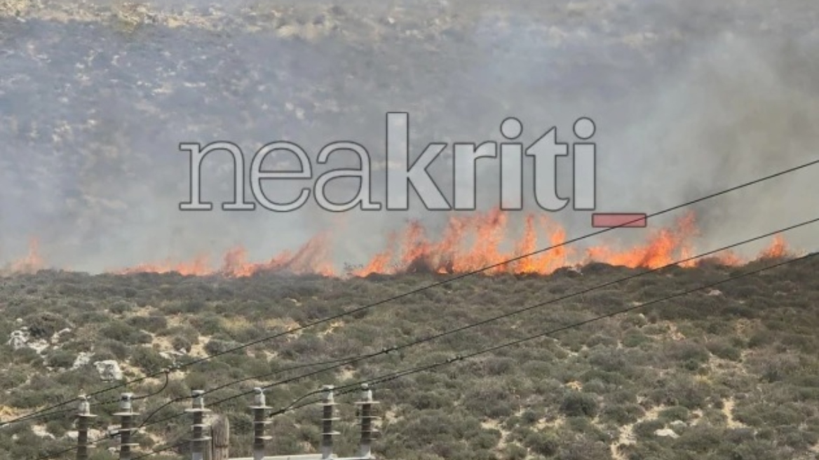 Ηράκλειο: Οριοθετήθηκε η πυρκαγιά κοντά σε στρατόπεδο στον Καρτερό
