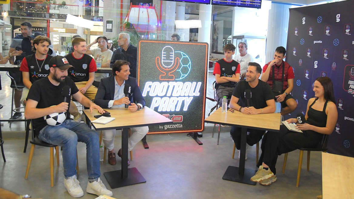 Χάρης Κοπιτσής και Γιώργος Λιβάνης στο pre-game show του Πάμε Στοίχημα Football Party by Gazzetta