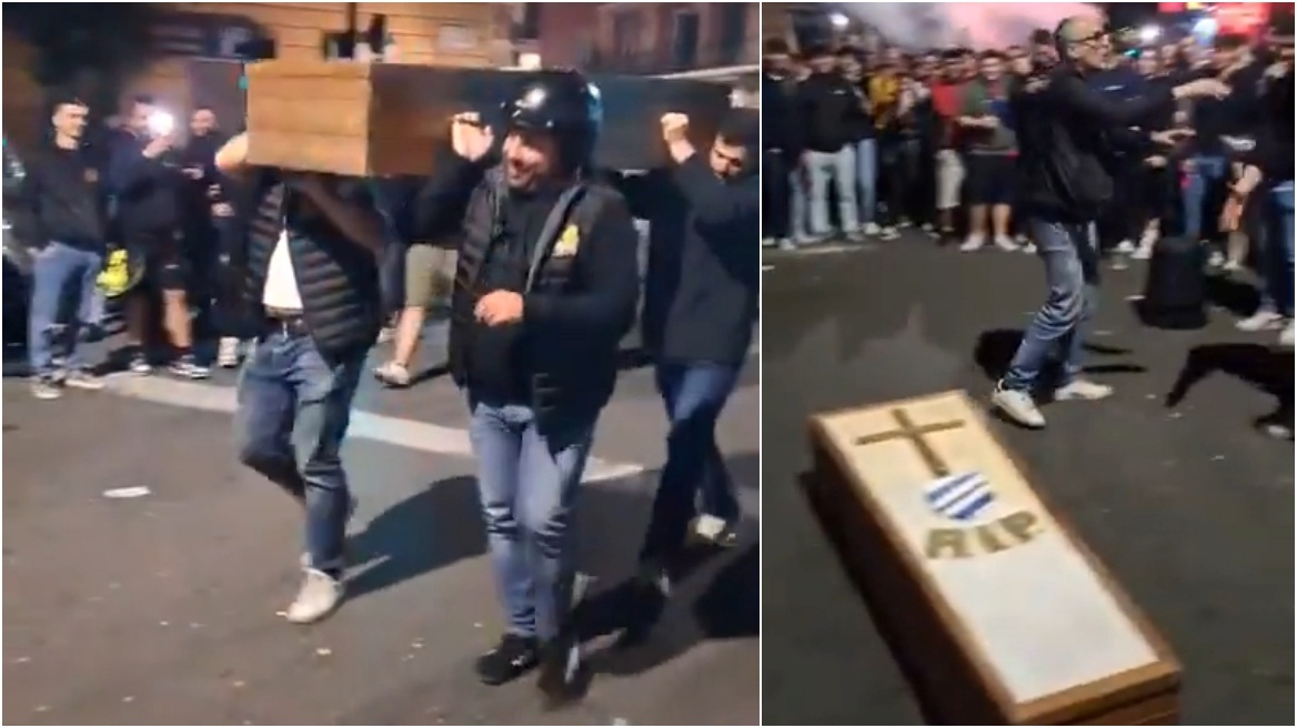 «Δεν υπάρχει πια Σαμπντόρια»: Με... φέρετρα και πυροτεχνήματα πανηγύρισαν οι οπαδοί της Τζένοα τον ιστορικό υποβιβασμό της «αιώνιας» αντιπάλου τους
