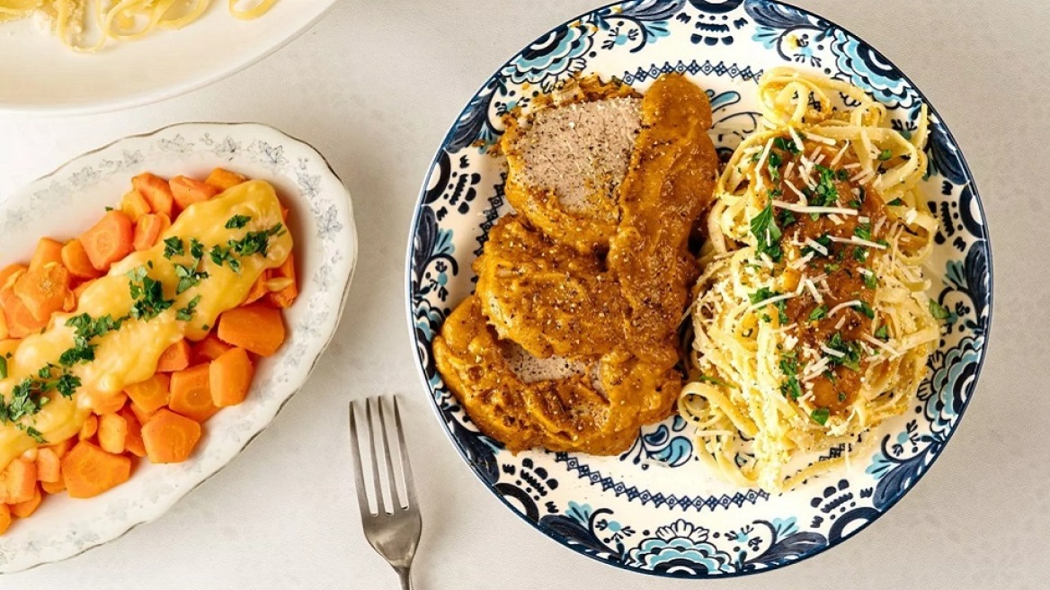 Ροσμπίφ μπρεζέ και καρότα με σάλτσα πουλέτ