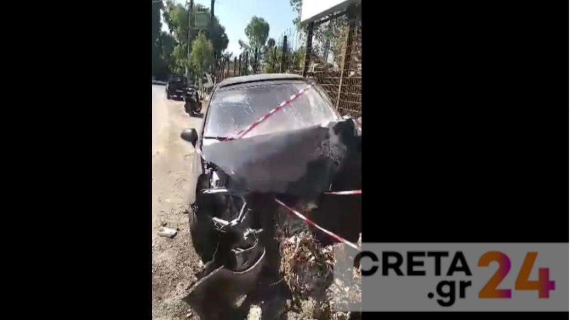 Τρομακτικό τροχαίο στο Ηράκλειο: Αυτοκίνητο «καρφώθηκε» σε δέντρο - Στη ΜΕΘ ένας 18χρονος και ένας 19χρονος