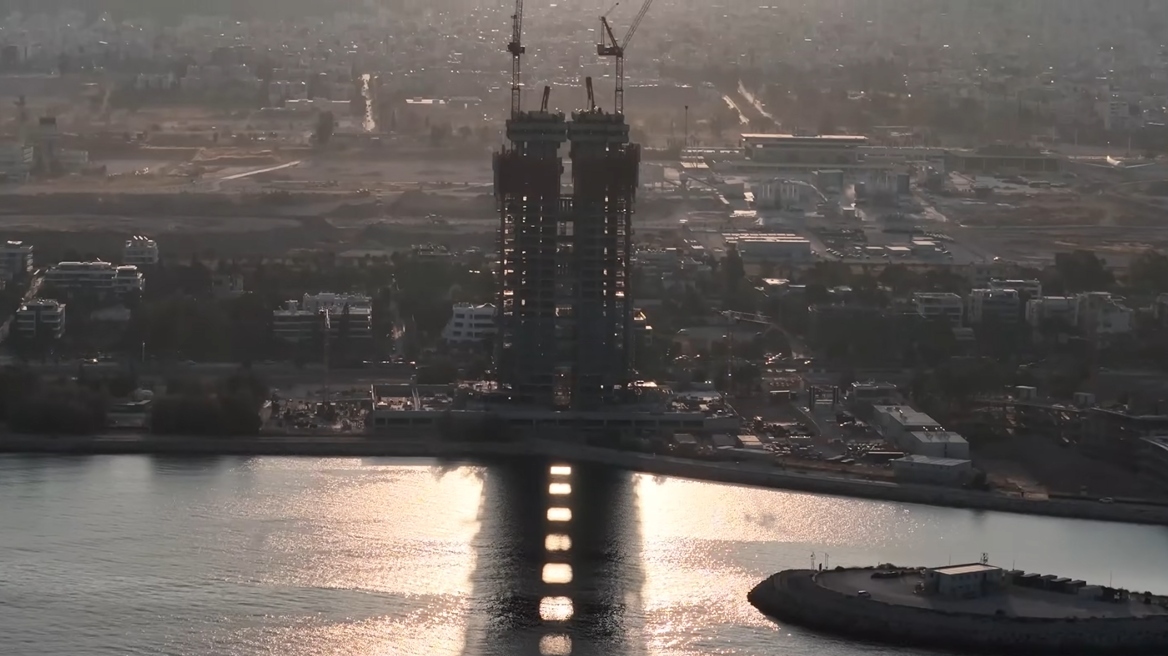 Riviera Tower: Εντυπωσιακά πλάνα από τον ουρανοξύστη που έφτασε ήδη τα 113 μέτρα ύψος