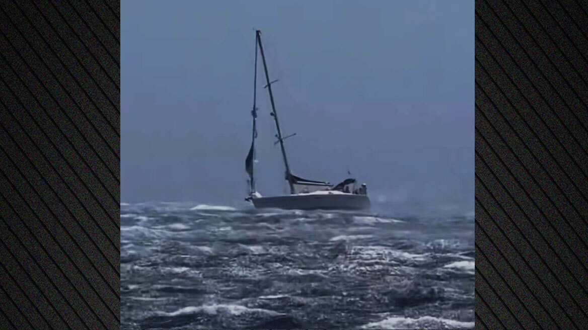 Βίντεο: Η «μάχη» ιστιοφόρου με τα κύματα εν μέσω θυελλωδών ανέμων στην Τήνο