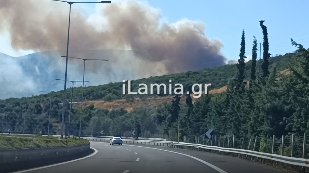 Καλύτερη η εικόνα της φωτιάς στο Αχλάδι Στυλίδας - Μήνυμα 112 στους κατοίκους, επιχειρούν και εναέρια