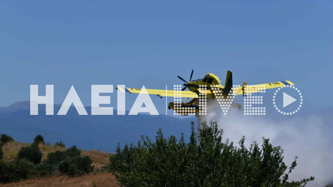 Χωρίς ενεργό μέτωπο η φωτιά στην Κάμενα Αρχαίας Ολυμπίας