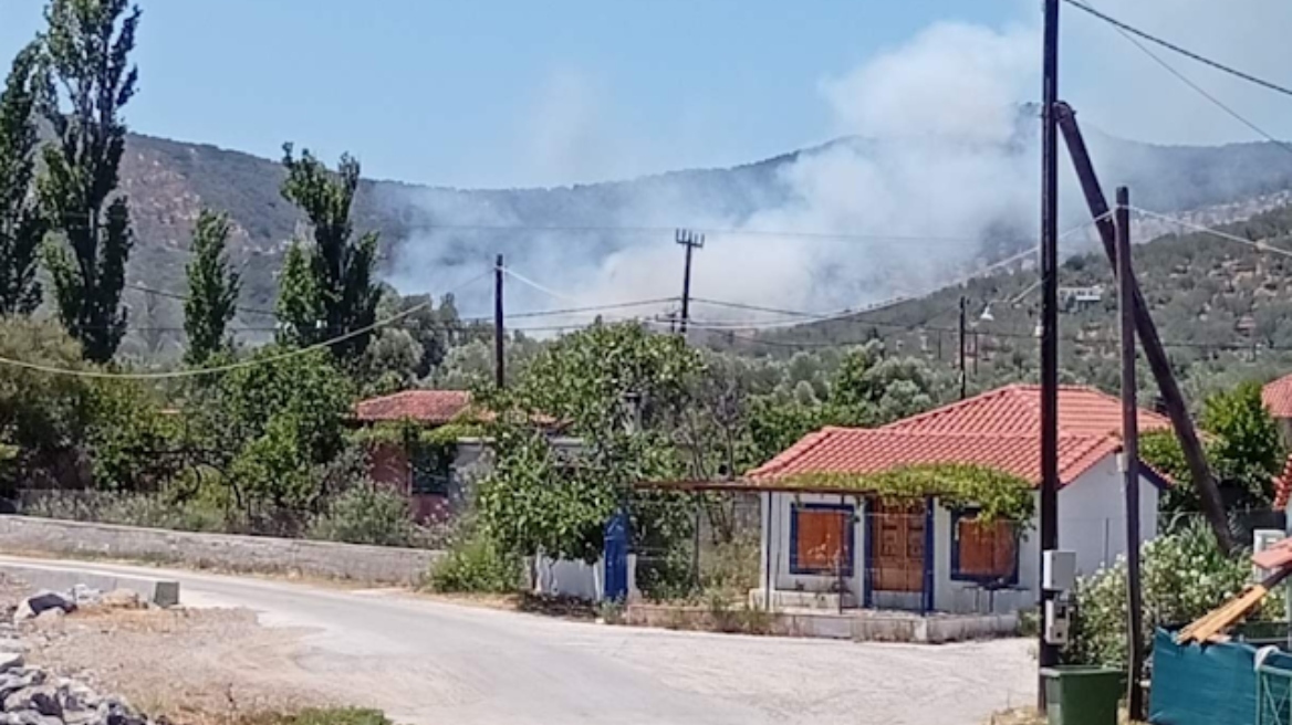 Καλύτερη η εικόνα της φωτιάς τον Αυλώνα Λέσβου