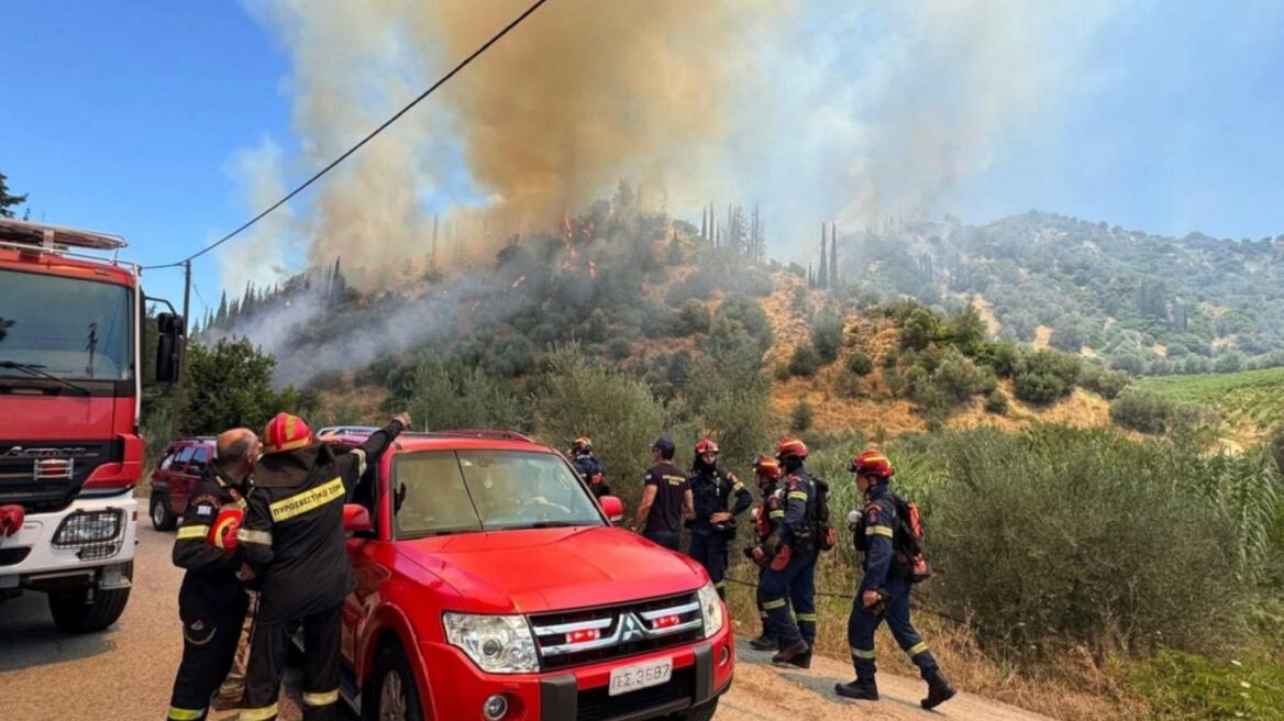 Καλύτερη η εικόνα της φωτιάς στις Νεραντζιές Αιγίου