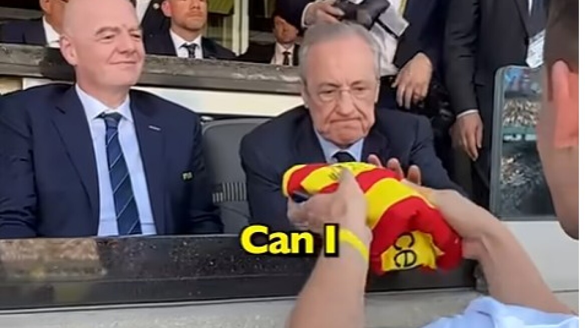 Παγκόσμιο συλλόγων: Η αντίδραση του προέδρου της Ρεάλ όταν youtuber του έδωσε φανέλα της Μπάρτσα