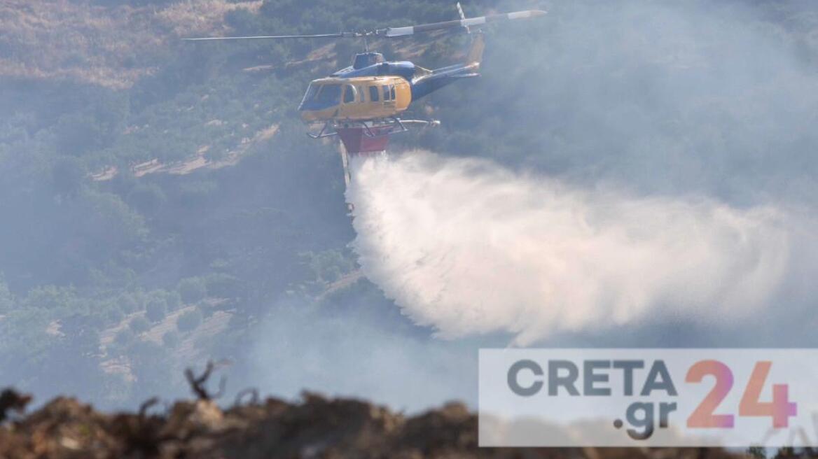 Έσβησε η φωτιά στην περιοχή Μεσαρά του Ηρακλείου - Δείτε βίντεο