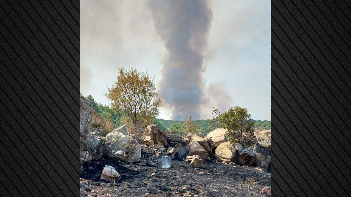 Η φωτιά στα Λιβερά Κοζάνης αναζωπυρώθηκε λόγω ανέμων 
