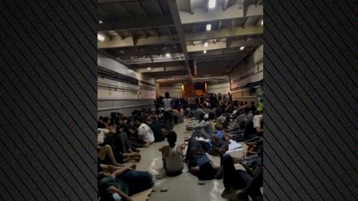 Βίντεο από τη μεταφορά 300 μεταναστών με το αρματαγωγό «Χίος» από την Κρήτη στην Καβάλα