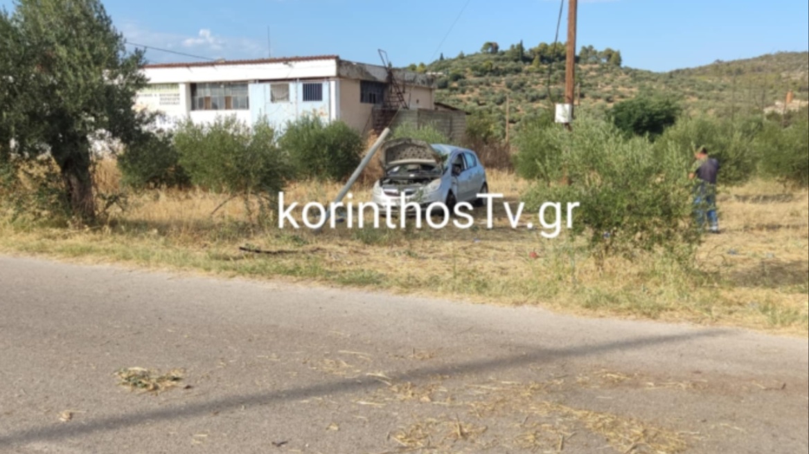 Βίντεο: Σοβαρό τροχαίο με δύο τραυματίες στην Κόρινθο - Αυτοκίνητο κατέληξε μέσα σε ελαιώνα