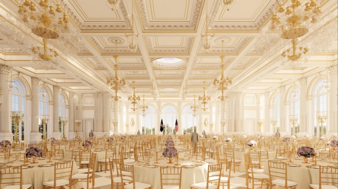 Ο Τραμπ χτίζει νέα αίθουσα δεξιώσεων στον Λευκό Οίκο με κόστος 200 εκατ. δολάρια - Δείτε φωτογραφίες