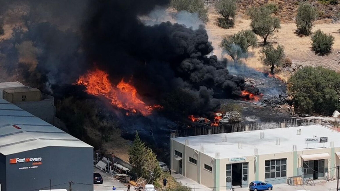 Υπό μερικό έλεγχο η φωτιά κοντά σε επιχειρήσεις στα Αλυφαντά Λέσβου, πυκνός μαύρος καπνός στην περιοχή - Δείτε βίντεο 