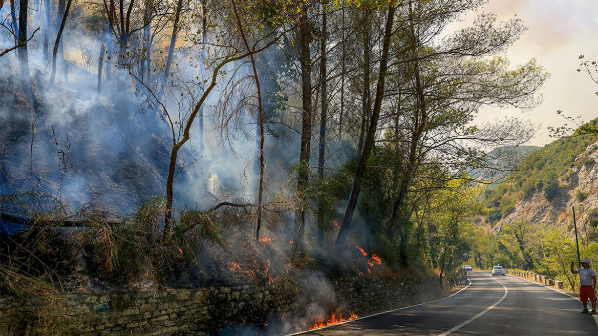 Μαίνονται ανεξέλεγκτες οι φωτιές στα μειονοτικά χωριά της Αλβανίας - Απειλούνται εγκαταστάσεις υγραερίου, δείτε βίντεο