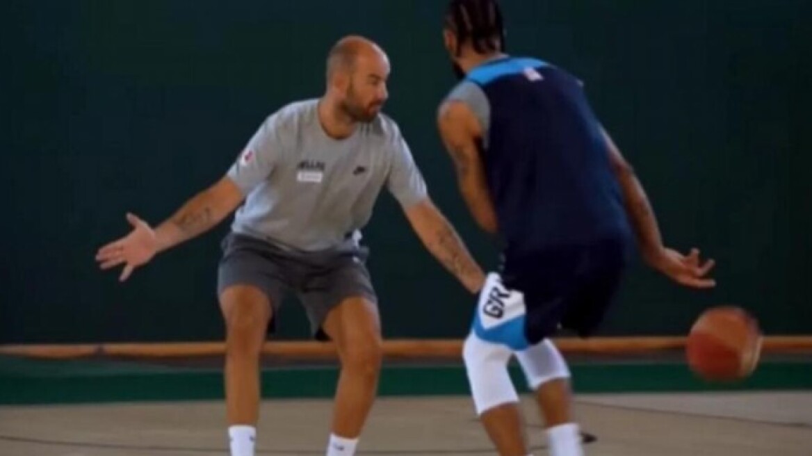 Σπανούλης σε ρόλο αμυντικού στην προπόνηση της Εθνικής μπάσκετ, ξεκίνησε και ο Τολίοπουλος - Δείτε βίντεο, φωτογραφίες 