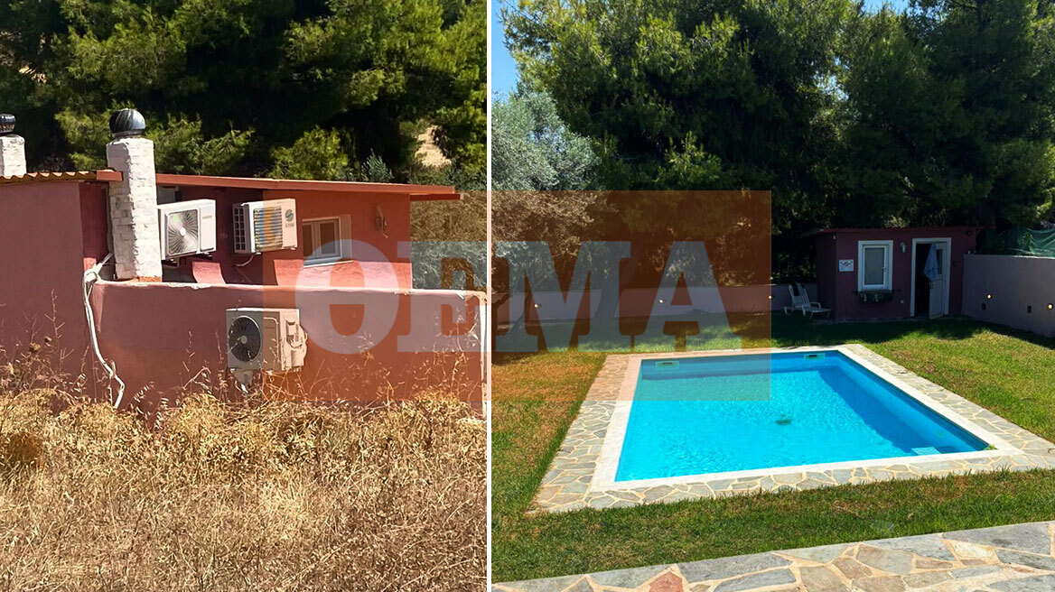 Η μονοκατοικία των Τούρκων στον Ωρωπό: Η πισίνα, το μπάρμπεκιου και τα πολυτελή ΙΧ για τις μετακινήσεις τους