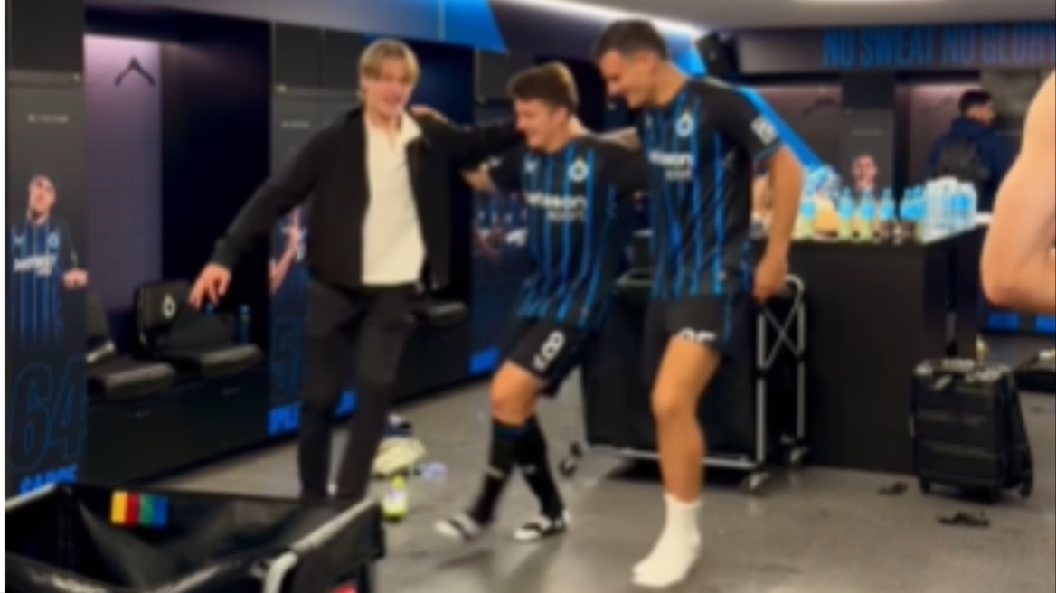 Champions League: Με συρτάκι στα αποδυτήρια γιόρτασε ο Τζιόλης την πρόκριση της Μπριζ - Δείτε βίντεο