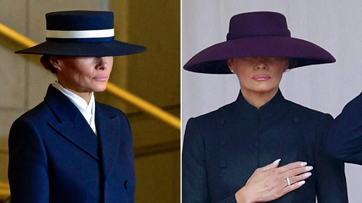 Όσα δεν λέει με λόγια, η Μελάνια τα λέει με τα καπέλα της: Από την ορκωμοσία Τραμπ στην επίσκεψη στο Λονδίνο