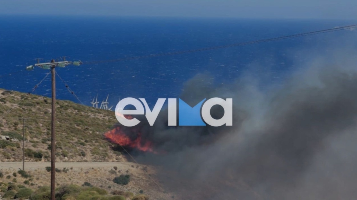 Φωτιά τώρα στην Κάρυστο - Επιχειρούν έξι εναέρια μέσα, θυελλώδεις άνεμοι στην περιοχή