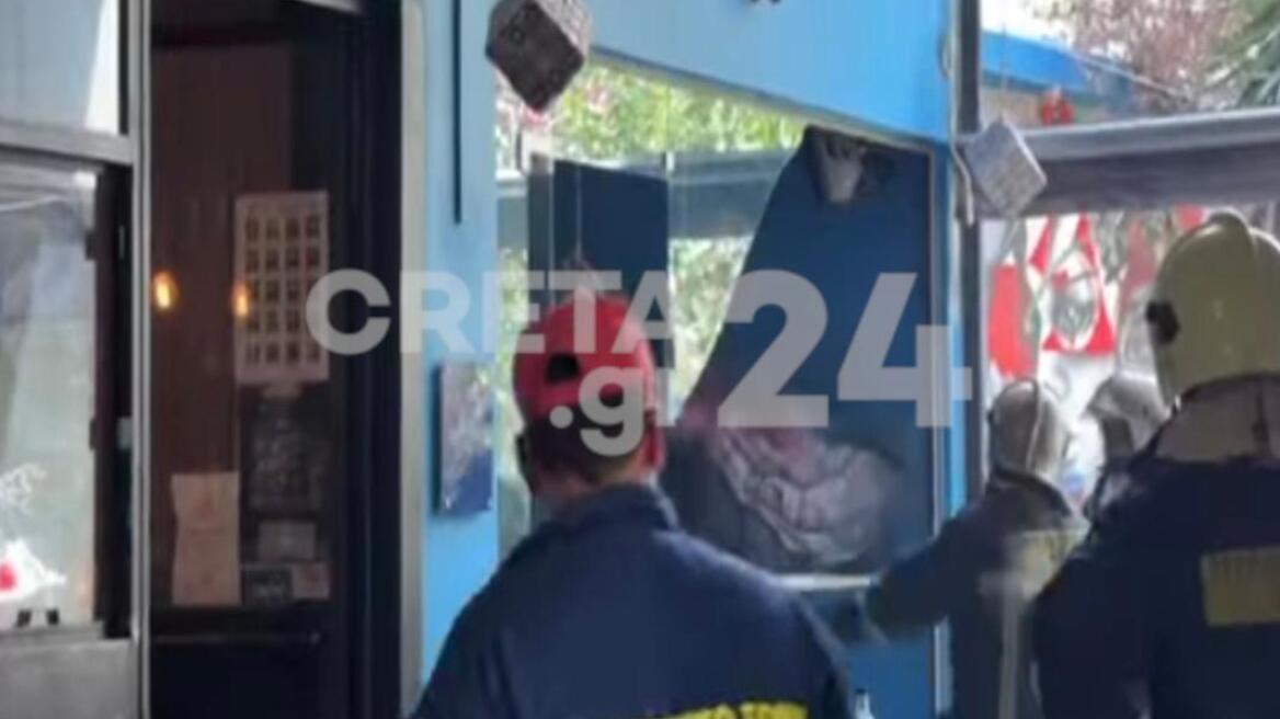 Έκρηξη φιάλης υγραερίου σε καφενείο στο κέντρο του Ηρακλείου – Τραυματίστηκε ένας άνδρας
