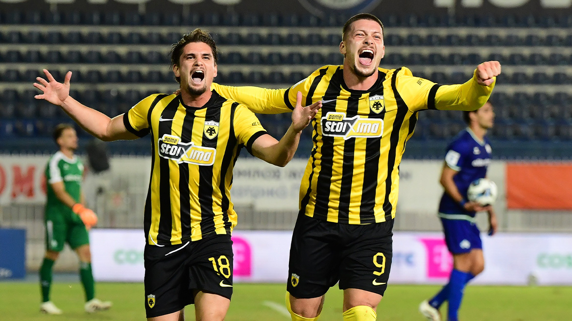 Κηφισιά - ΑΕΚ 2-3: Γιόβιτς και  Μαρίν υπέγραψαν την ολική ανατροπή για την Ένωση των 10 παικτών- Δείτε τα γκολ 