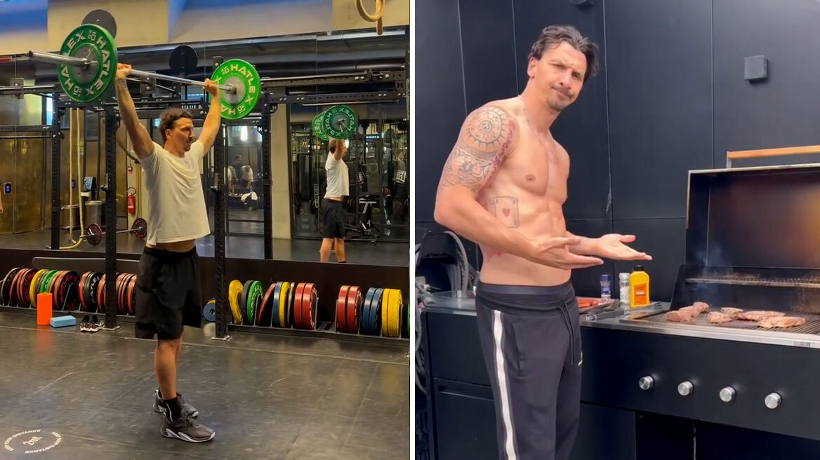 Ο Ιμπραΐμοβιτς δεν σταματά να σηκώνει βάρη και μετά... κερνάει τον εαυτό του μπάρμπεκιου! - Βίντεο
