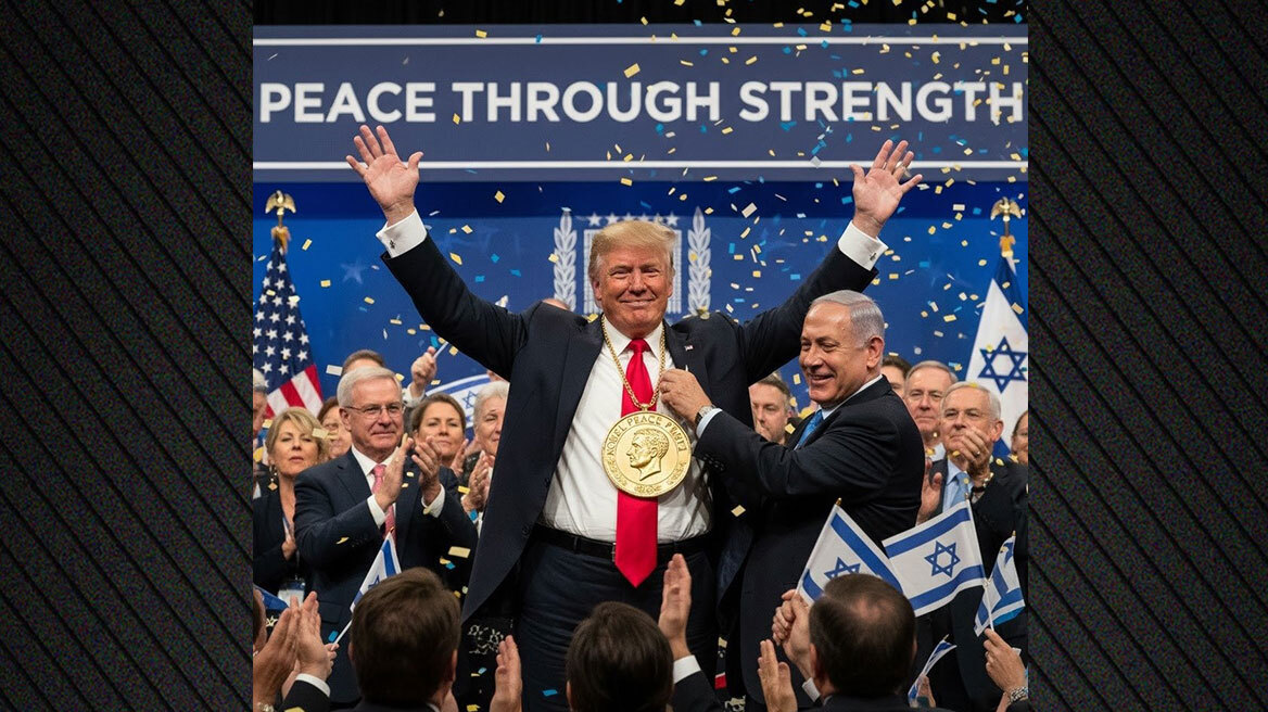 Ανάρτηση Νετανιάχου με AI φωτογραφία που τον δείχνει να απονέμει το Νόμπελ Ειρήνης στον Τραμπ – «Το αξίζει!»