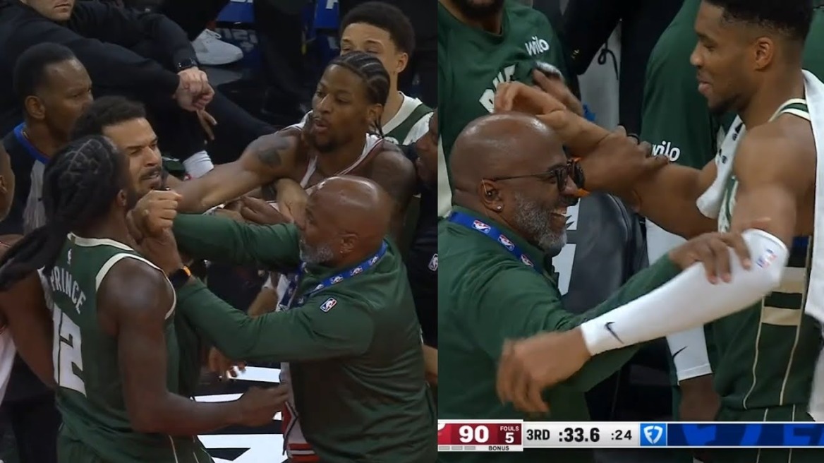 Μπουλς - Μπακς: Πιάστηκαν στα χέρια Πρινς-Τέρι, τους «τρόλαρε» ο Γιάννης - Βίντεο
