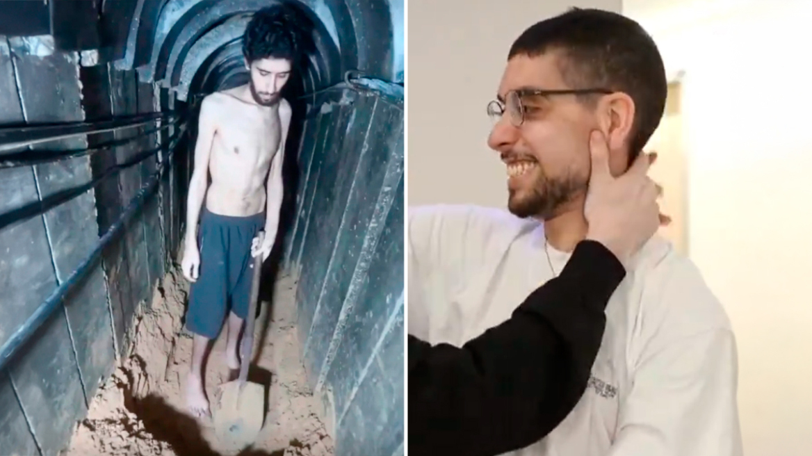 Ελεύθερος ο Ισραηλινός που εξαναγκάστηκε από τη Χαμάς να σκάψει τον τάφο του - Η στιγμή που σμίγει με άλλον όμηρο
