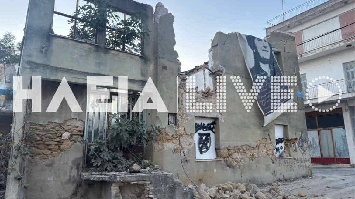 Κτίριο κατέρρευσε στον Πύργο, δείτε φωτογραφίες