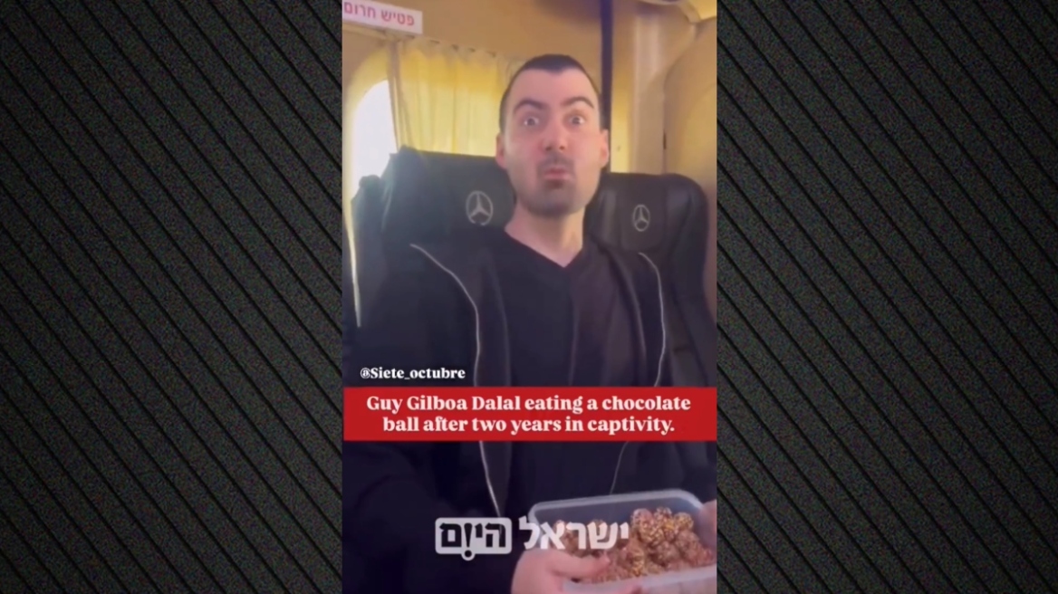 Η αντίδραση πρώην ομήρου της Χαμάς όταν δοκιμάζει σοκολάτα μετά την απελευθέρωσή του