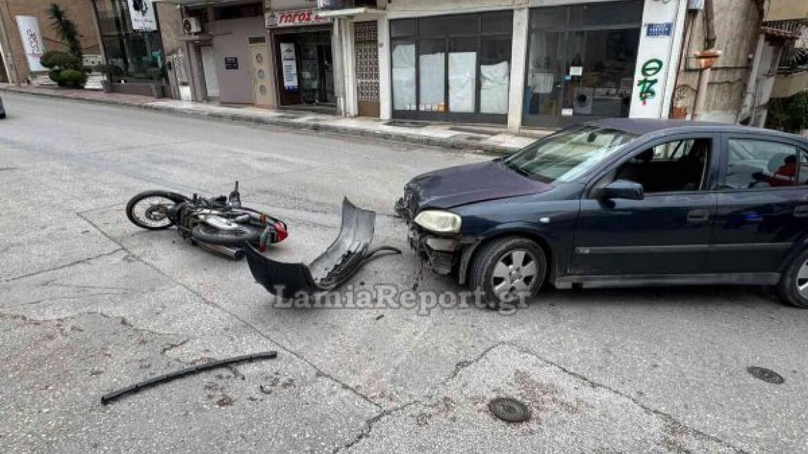Τροχαίο με μηχανάκι στη Λαμία - Στο νοσοκομείο ο δικυκλιστής