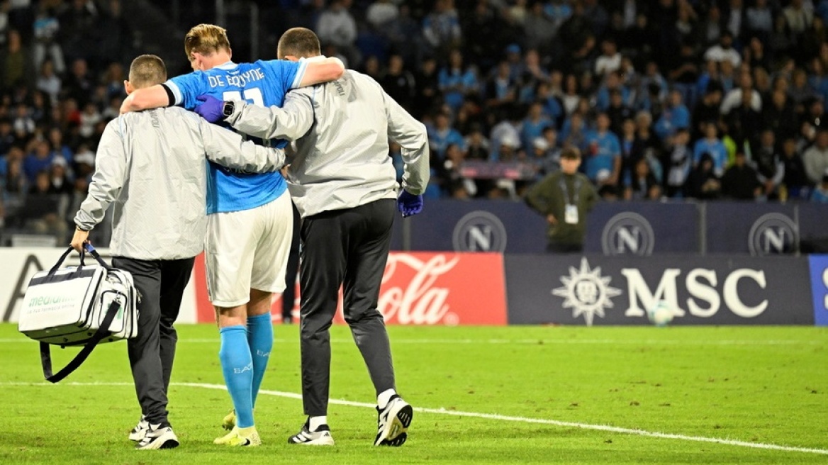 Πλήγμα στη Νάπολι: Σοβαρός τραυματισμός για Ντε Μπρόινε, μένει εκτός μέχρι τέλος του χρόνου

