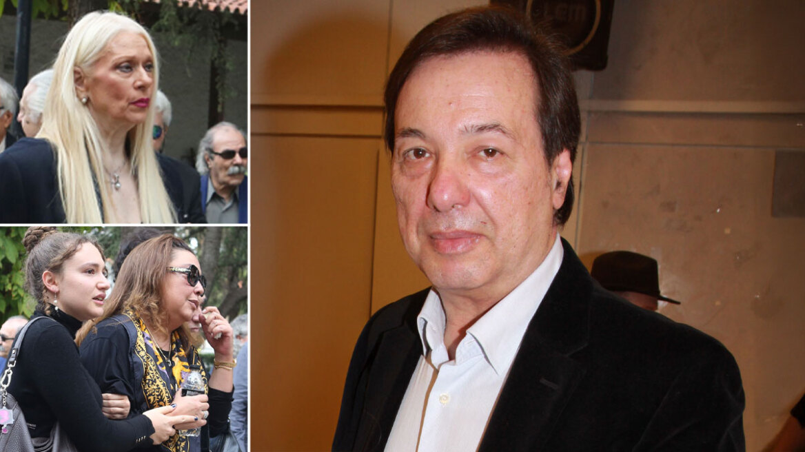 Συγκίνηση στο τελευταίο αντίο στον Γιώργο Νιάρχο - Συντετριμμένες η σύζυγός του, Μάρα Θρασυβουλίδου και η κόρη του