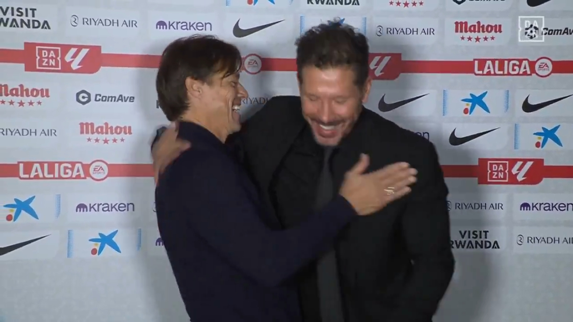 Το συγκινητικό αντάμωμα του Αλμέιδα με τον Σιμεόνε στο Metropolitano: «Είναι καλός άνθρωπος, και οι καλοί τύποι στο ποδόσφαιρο είναι λίγοι» - Βίντεο