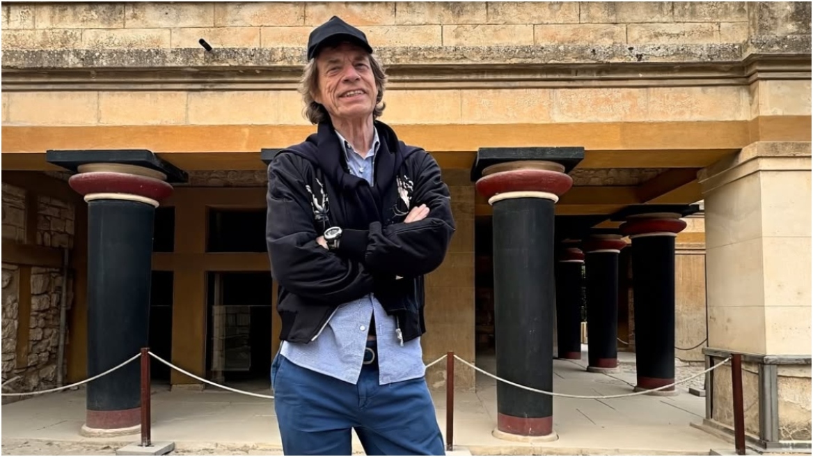 Ο Μικ Τζάγκερ ανέβασε φωτογραφίες από την Κνωσό με λεζάντα: «Κάπου στη Μεσόγειο»