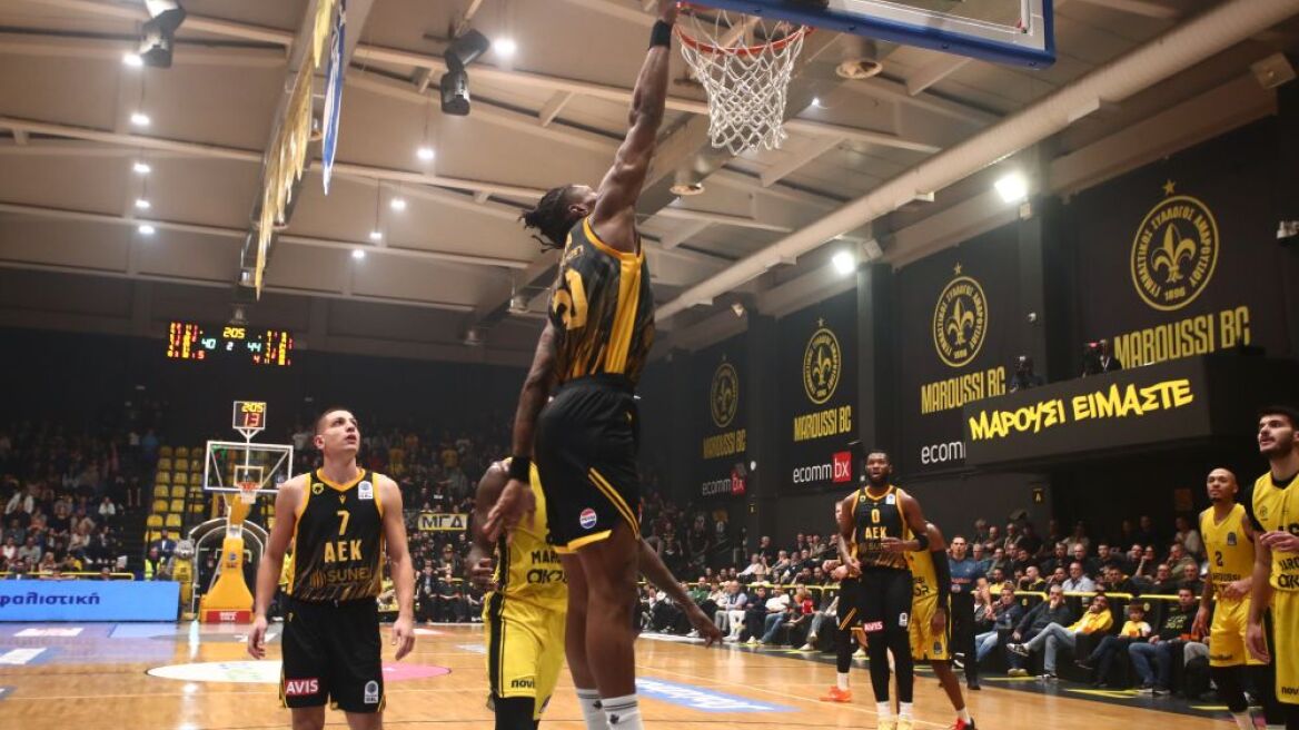 Η ΑΕΚ ξέσπασε στο φινάλε και επικράτησε 103-82 στο Μαρούσι - Βίντεο 
