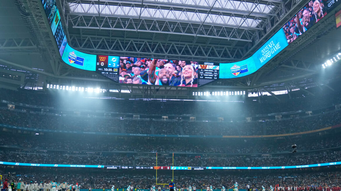 Το Μπερναμπέου άνοιξε τις πύλες του για το NFL: Περισσότεροι από 80.000 θεατές στο Miami Dolphins-Washington Commanders, βίντεο