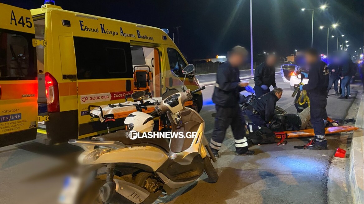 Τροχαίο με εγκατάλειψη στα Χανιά, στο νοσοκομείο οδηγός μηχανής