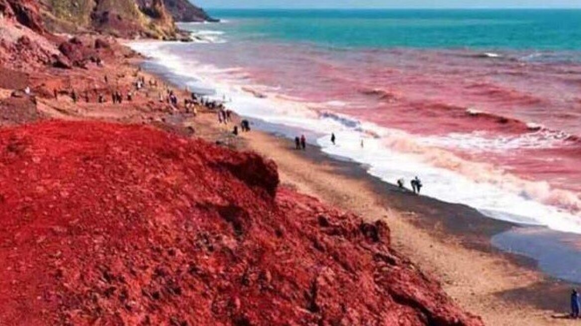 Η θάλασσα έγινε... κόκκινη σε νησί του Ιράν, η εξήγηση Κολυδά για το φαινόμενο