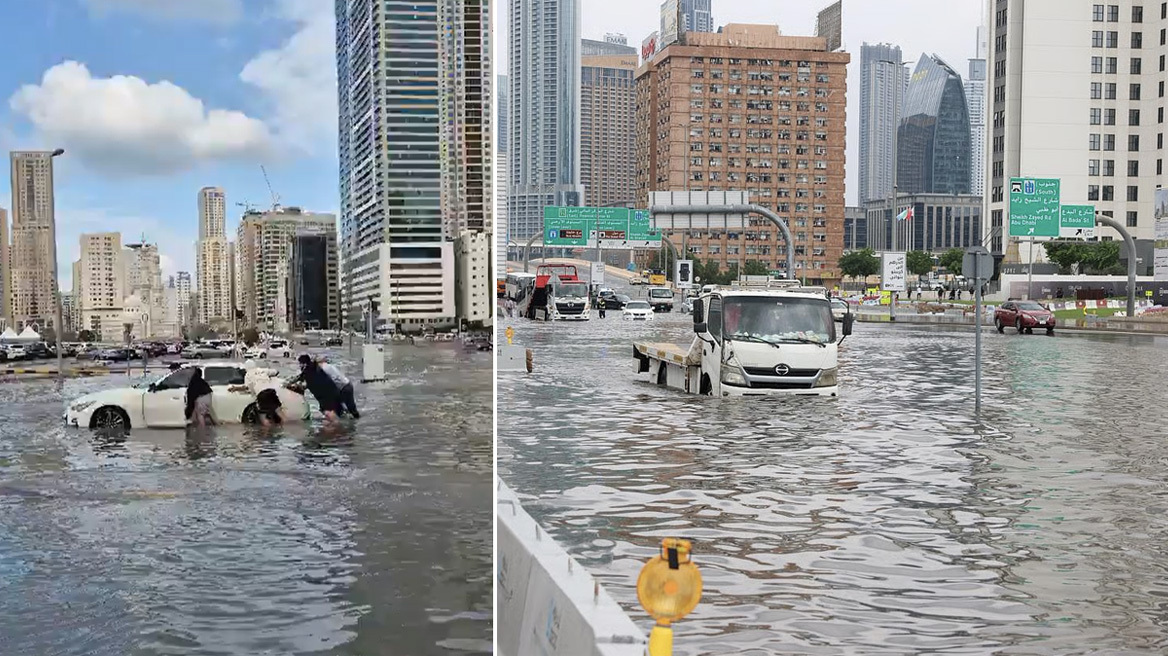 Δείτε βίντεο: Χάος σε Ντουμπάι και Εμιράτα από την κακοκαιρία, ποτάμια λάσπης οι δρόμοι, ακυρώθηκαν δεκάδες πτήσεις