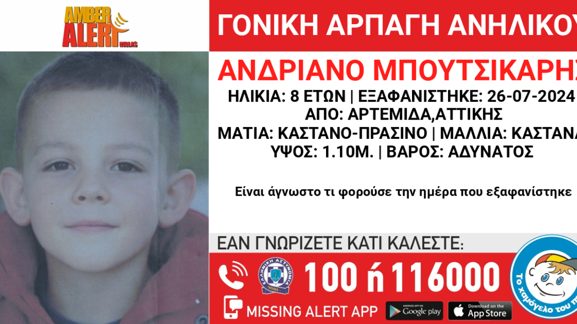 Amber Alert Hellas: Αρπαγή 8χρονου από την μητέρα του