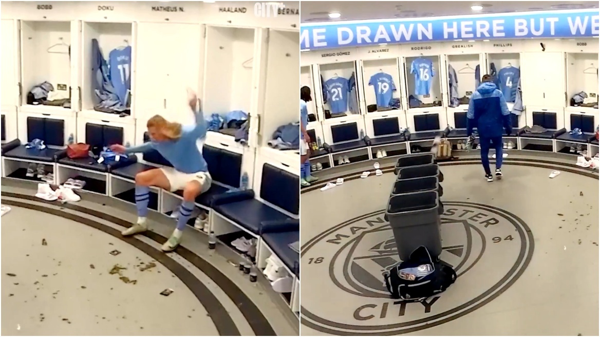 Έρλινγκ Χάαλαντ: Δεν αστοχεί ποτέ - Πέταξε το μπουκάλι με δύναμη στο πάτωμα και κατέληξε στον κάδο, δείτε βίντεο
