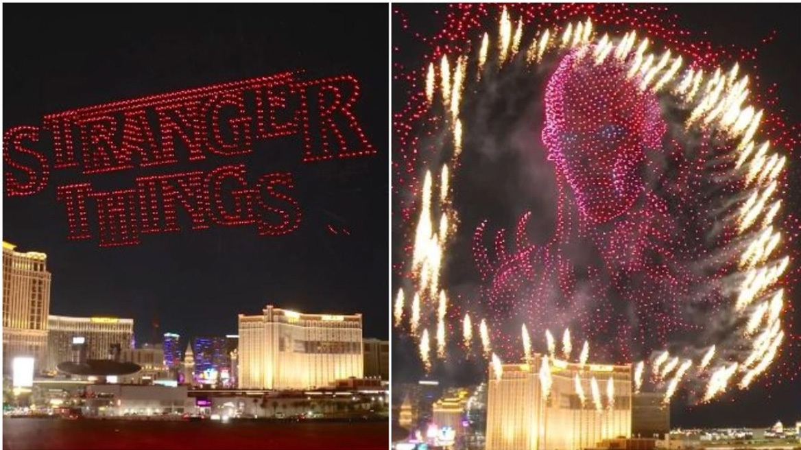 Το Λας Βέγκας «βυθίστηκε» στο σύμπαν του Stranger Things: Θεαματικό show με 5.000 drones (vid)