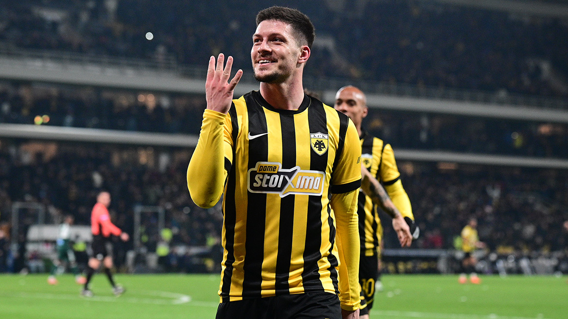 ΑΕΚ - Παναθηναϊκός 4-0: Πάρτι στη Νέα Φιλαδέλφεια με καρέ τερμάτων του Γιόβιτς, δείτε τα γκολ 