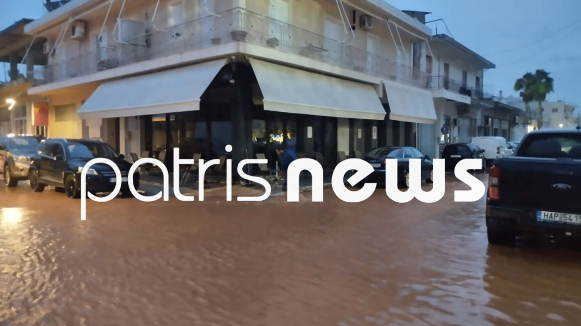 Η κακοκαιρία Kristin χτύπησε την Ηλεία: Δρόμοι στη Βάρδα έγιναν ποτάμια, δείτε φωτογραφίες