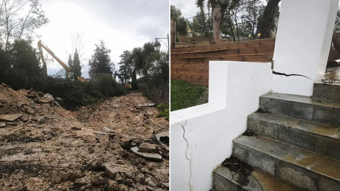 Στο έλεος της κακοκαιρίας η Πρέβεζα με κατολισθήσεις και πλημμύρες, στον «αέρα» ολόκληρο κατάστημα λόγω διάβρωσης του εδάφους